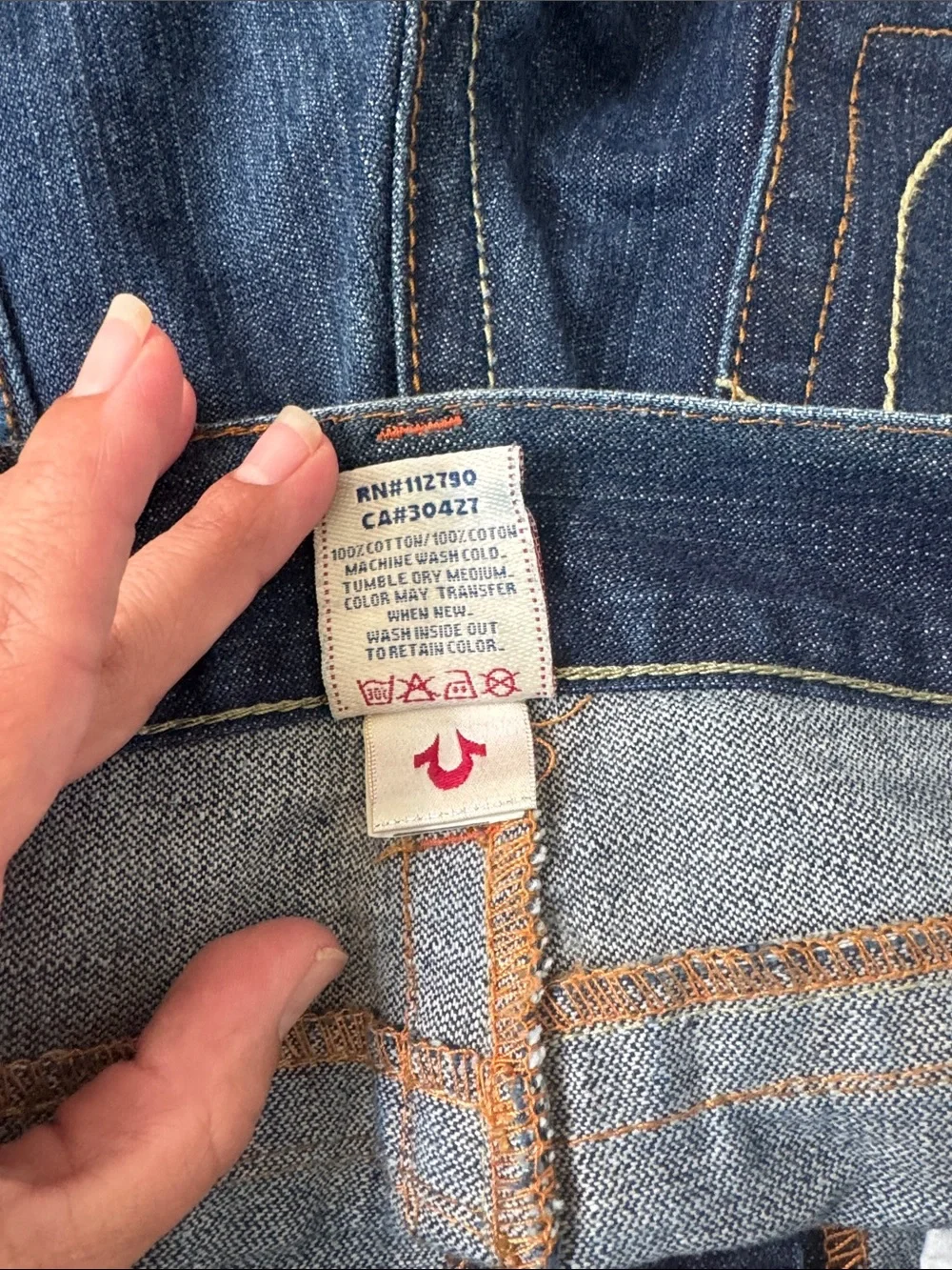 True Religion Dark Blue Embroidered Back-Pocket Jeans